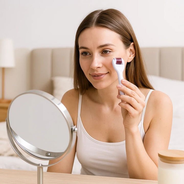 DermaGlow Mikronadel Derma Roller Set – Anti-Aging – Titan Nadeln – Hauspflege für Frauen Karnz