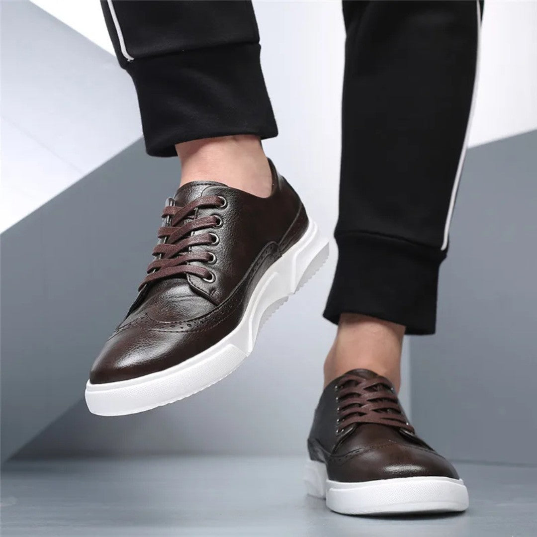 Leder Brogue Sneaker mit Gummisohle
