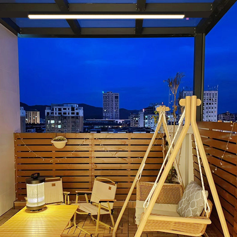 Moderner Minimalistischer Langer Rechteckiger Aluminium PC LED Einbau-Deckenleuchte Für Außenpatio | Karnz