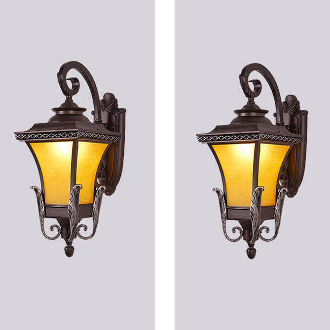 Europäisches Vintage Outdoor Quadrat Käfig Aluminium Glas 1-Licht Wandlampe | Karnz