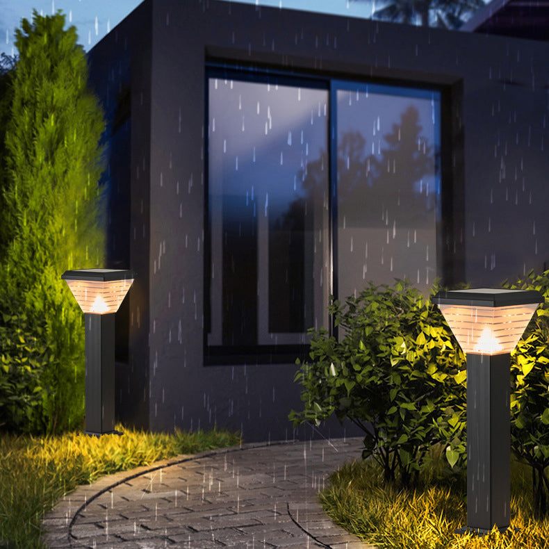 Moderner Minimalistischer Quadratischer Zylinder Solar Wasserdichter ABS PC LED Außenleuchte Für Garten | Karnz