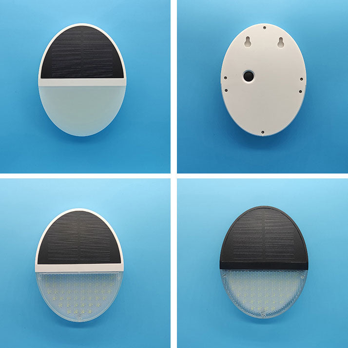 Solarbetriebene, wasserdichte, runde, flache LED-Wandleuchte mit Radarsensor für den Außenbereich