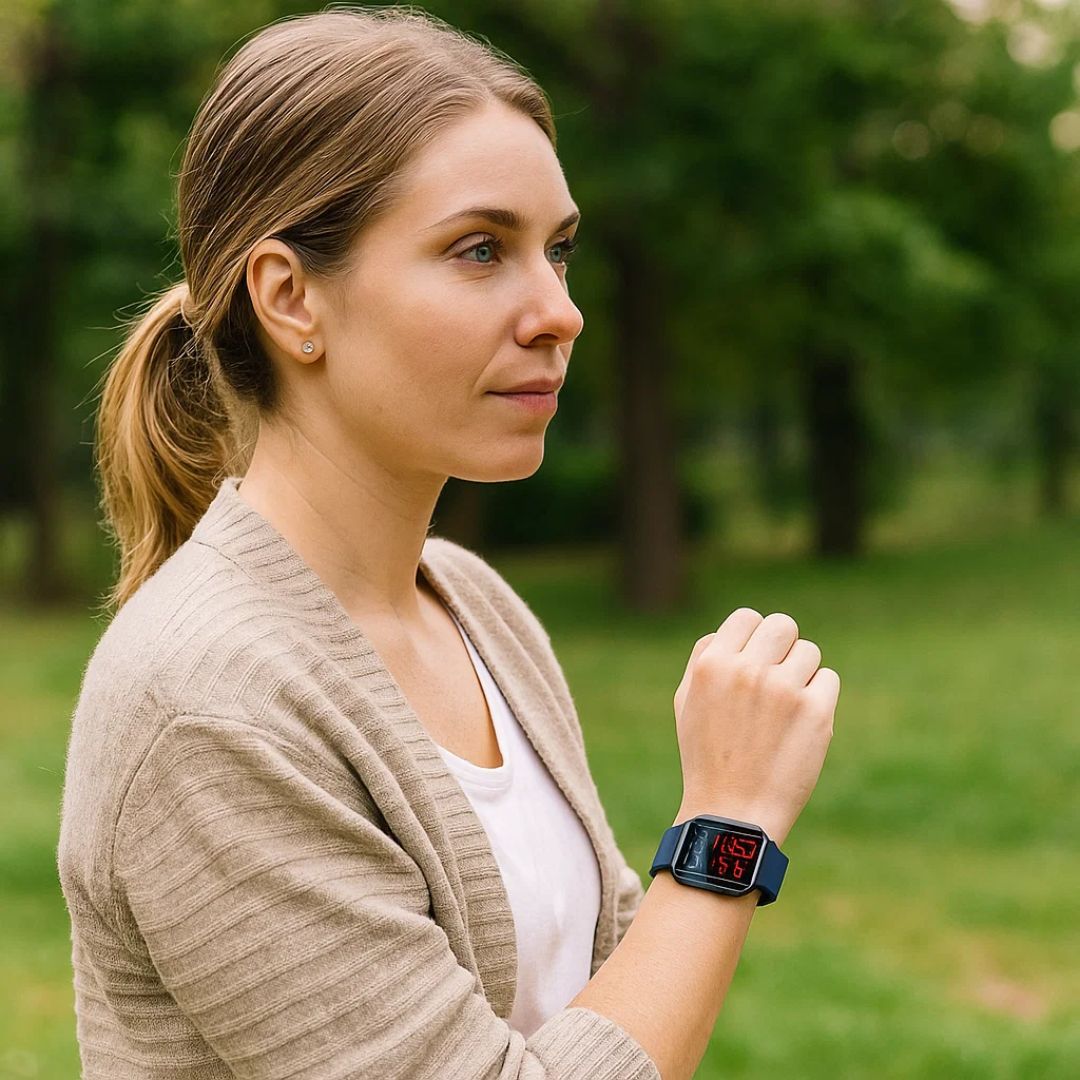 GlucoWell | Nicht-invasive Diabetes-Smartwatch – Blutzucker-Monitor – HD-Display – schmerzfreies Glukose-Tracking für Erwachsene Karnz