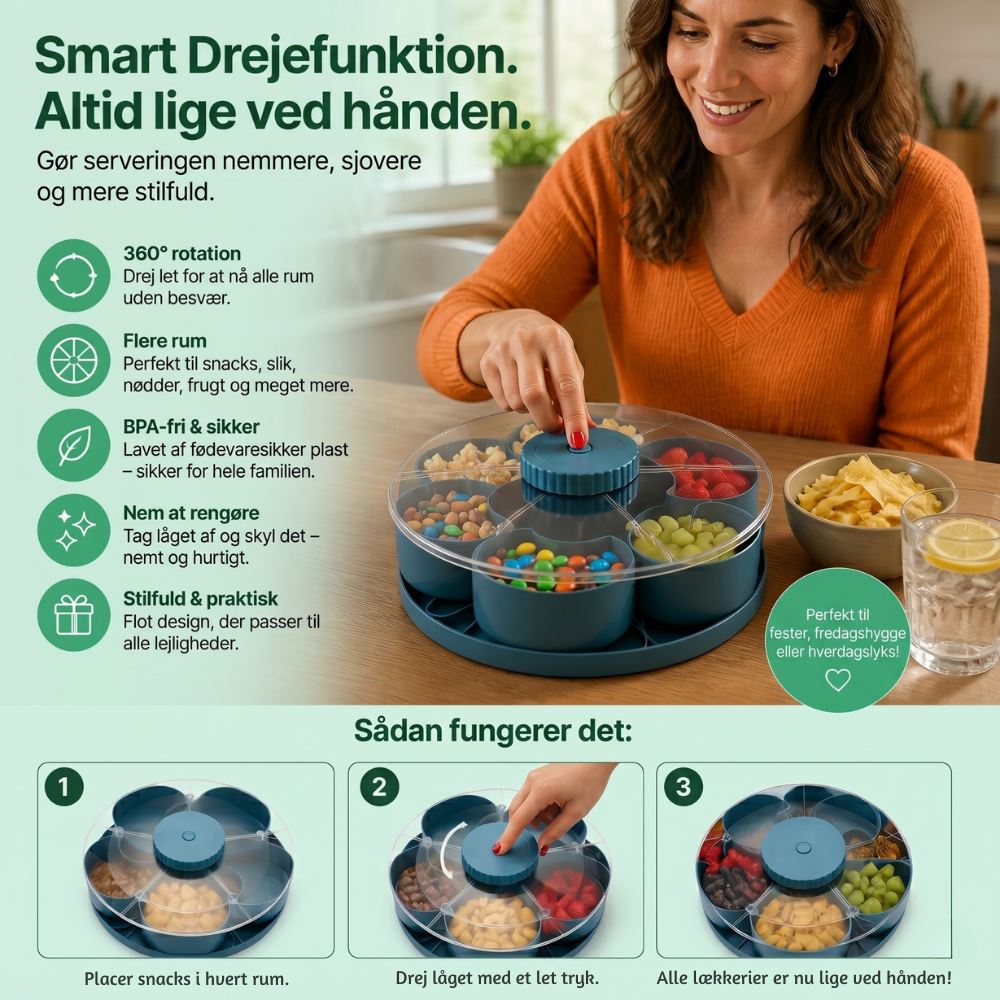 ServeSpin Drehtablett mit Fächern | Karnz