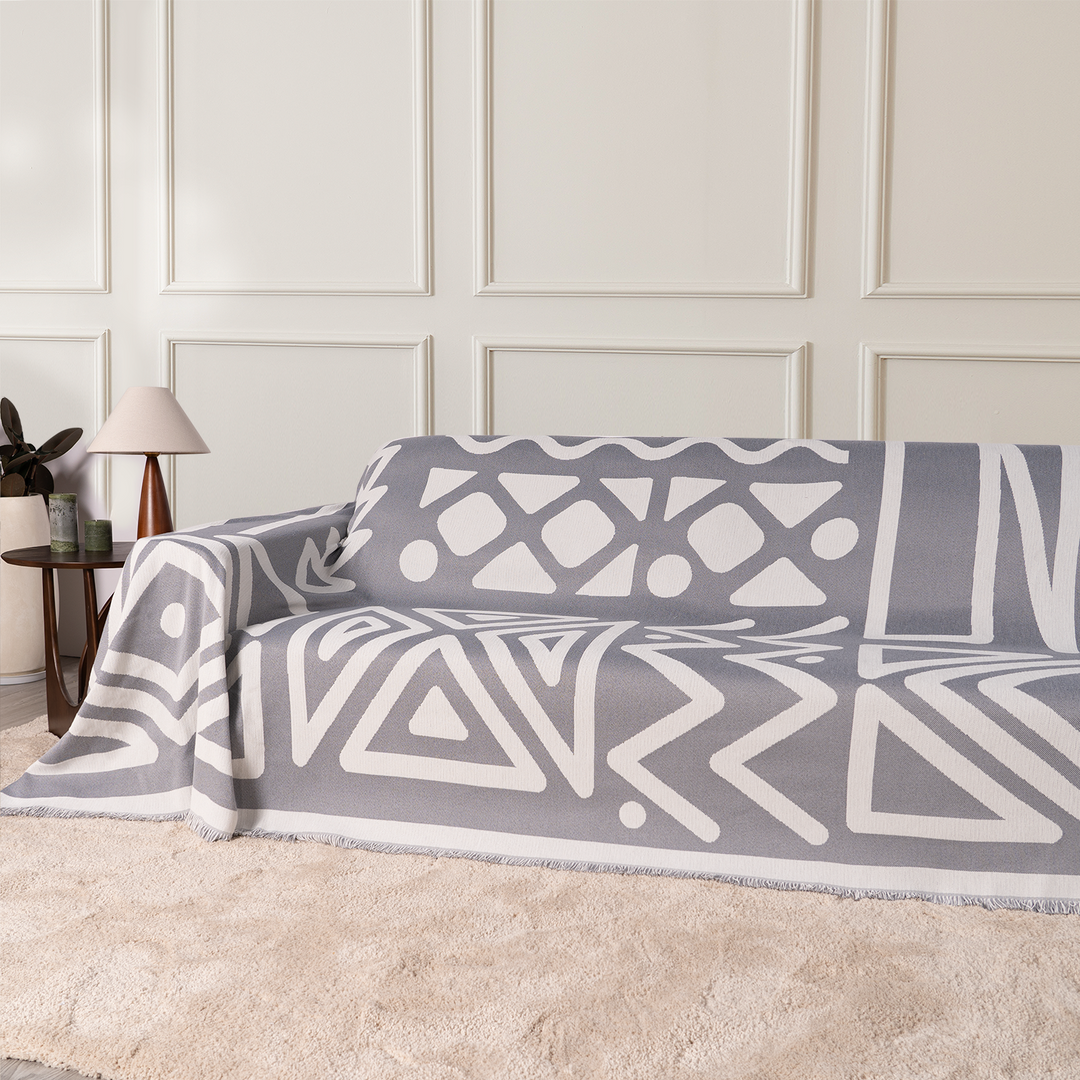Geometrischer Boho-Stil Sofaüberzug - Modern, Stilvoll & Strapazierfähig Sofa Schutz | Karnz