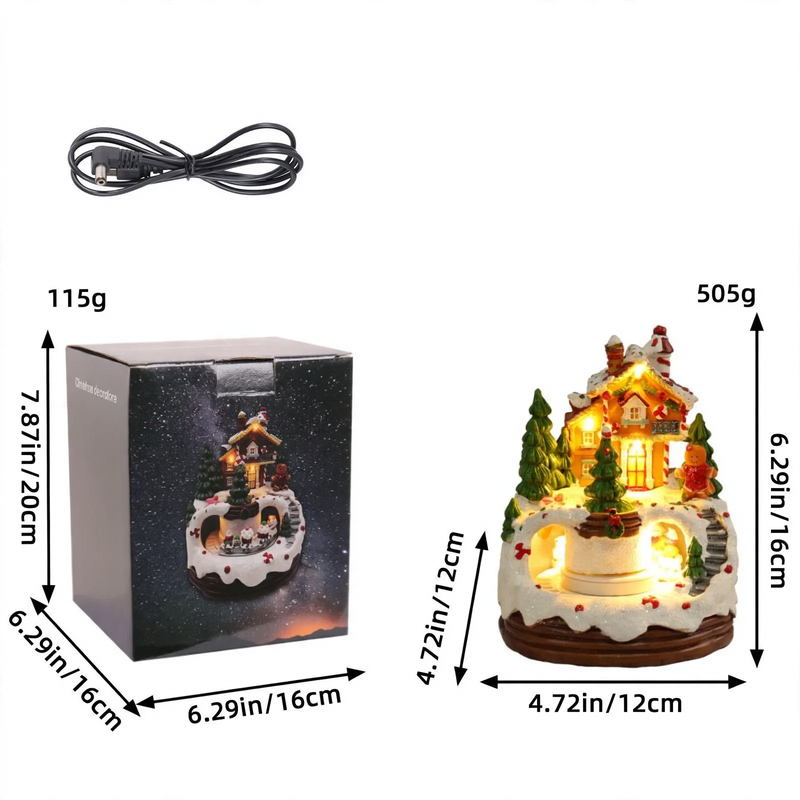 Weihnachtliches Musikhaus mit Beleuchtung