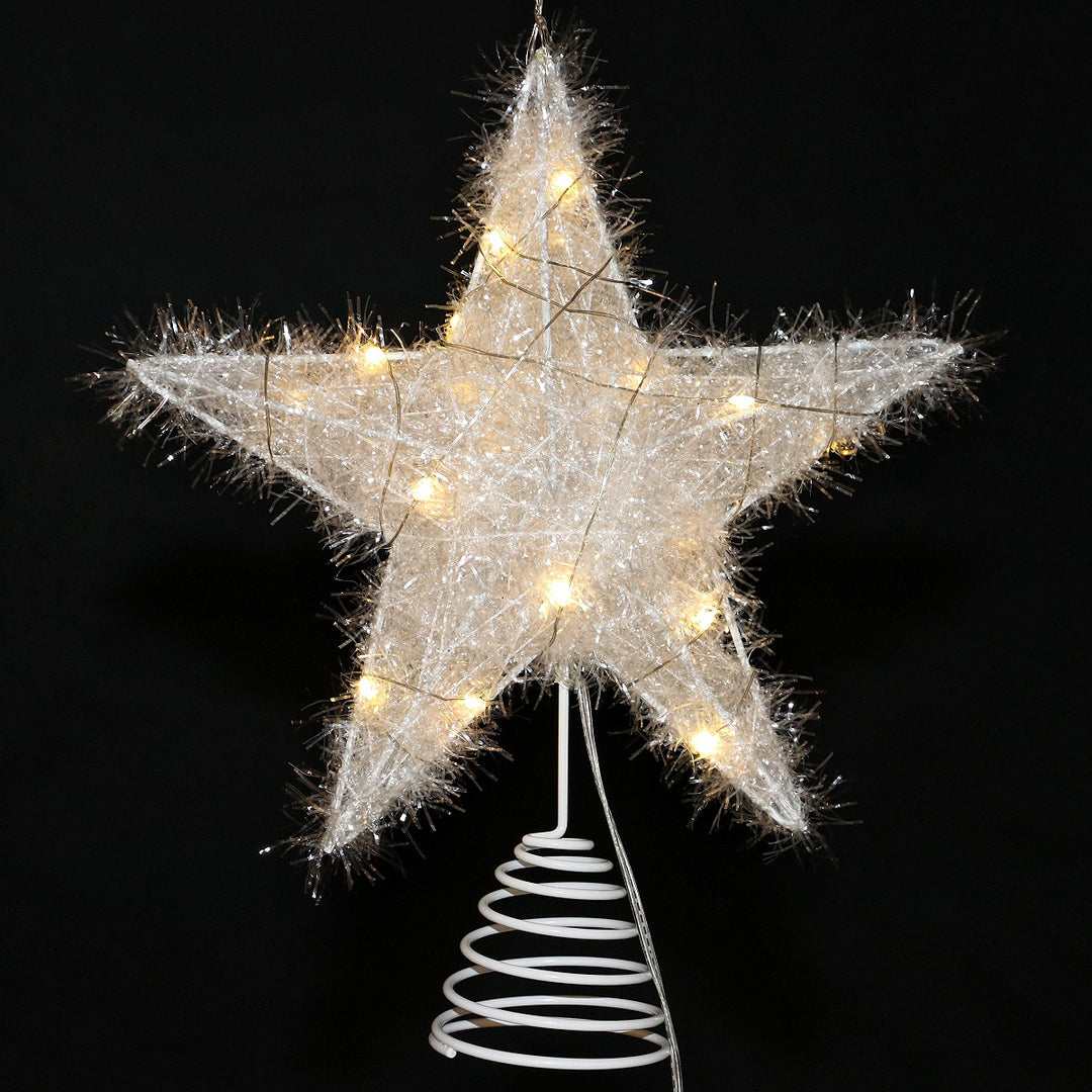 Weihnachtsbaum-Spitze Stern aus Eisen mit LED-Beleuchtung