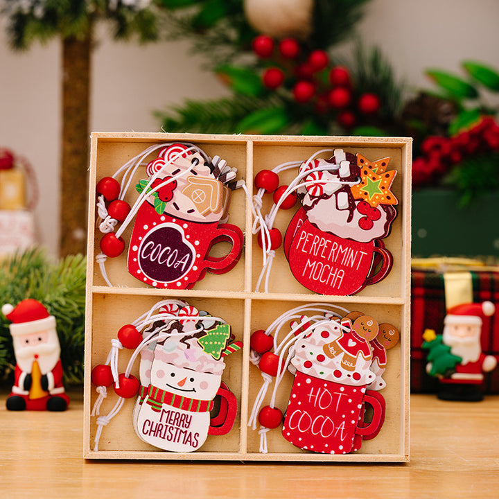 Dekorative Holz-Box mit Weihnachtsmotiven