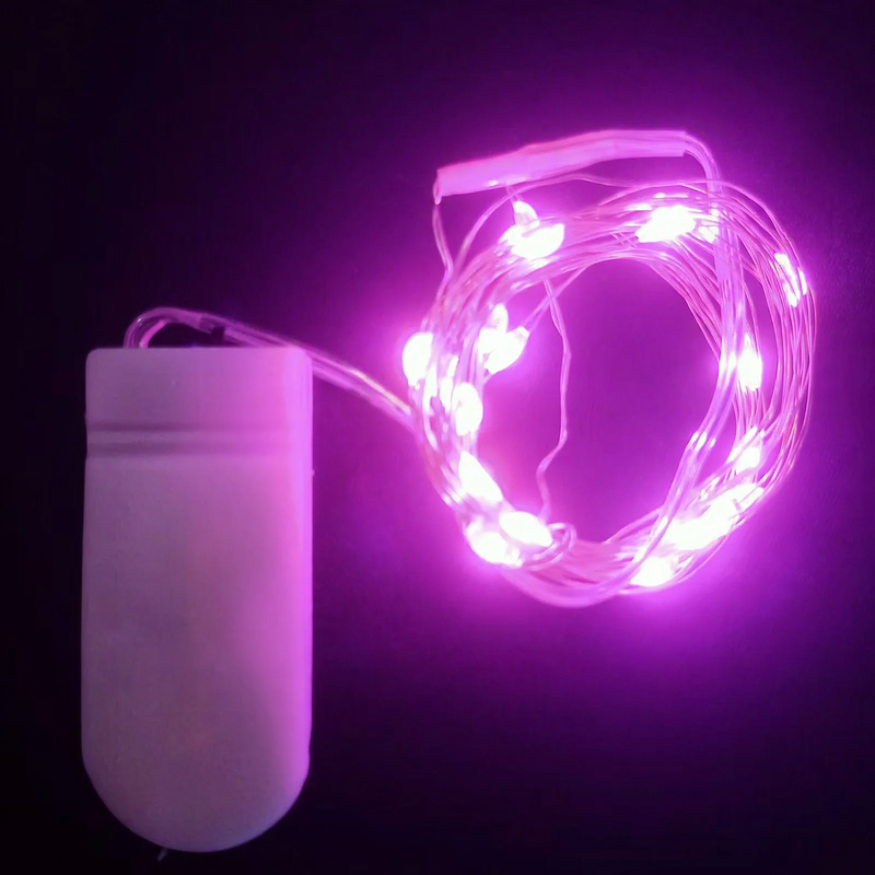 LED-Kupferdraht-Lichterkette mit Knopfzellenbetrieb