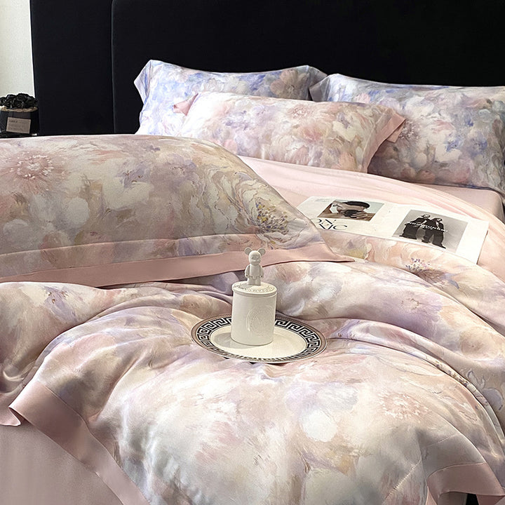 Lyocell-Bettwäsche-Set, 4-teilig, Blumenmuster