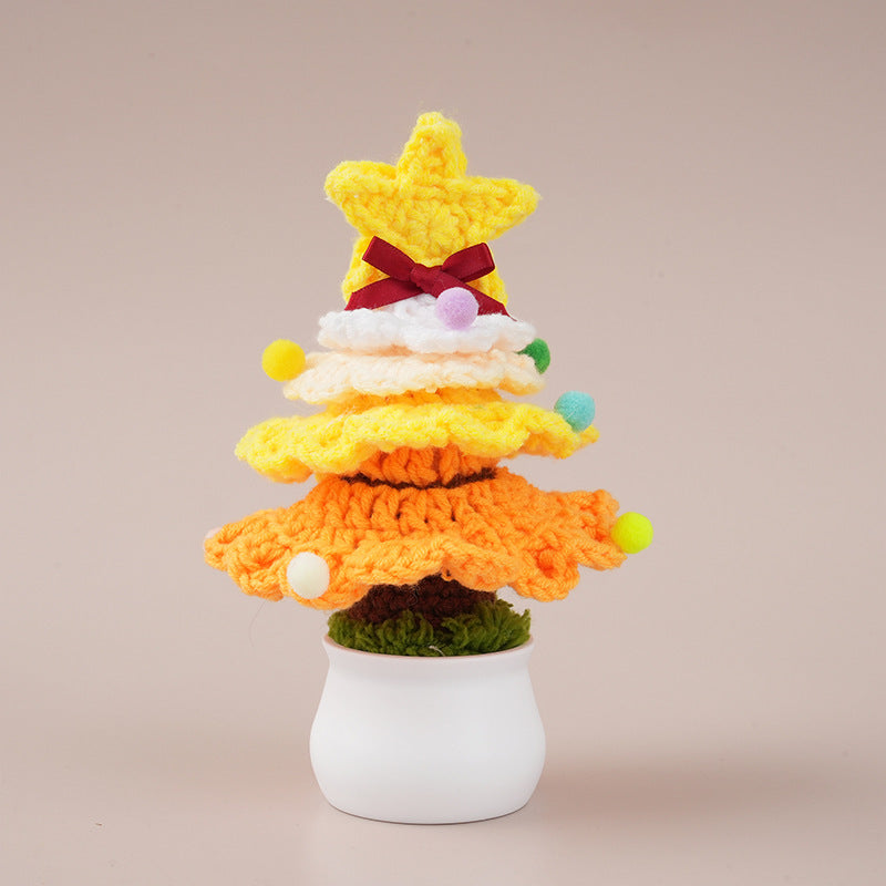 Handgeferti gehäkelte Weihnachtsbaum-Topfpflanze