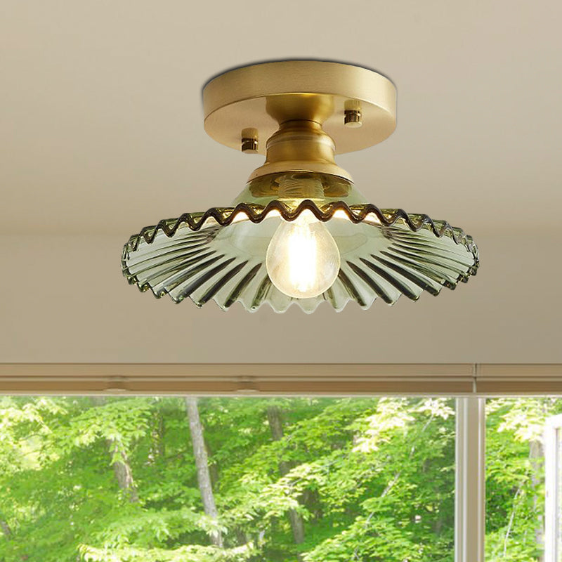 LumiCraft – Industrielle Deckenlampe mit grünem Glas-Schirm | Karnz