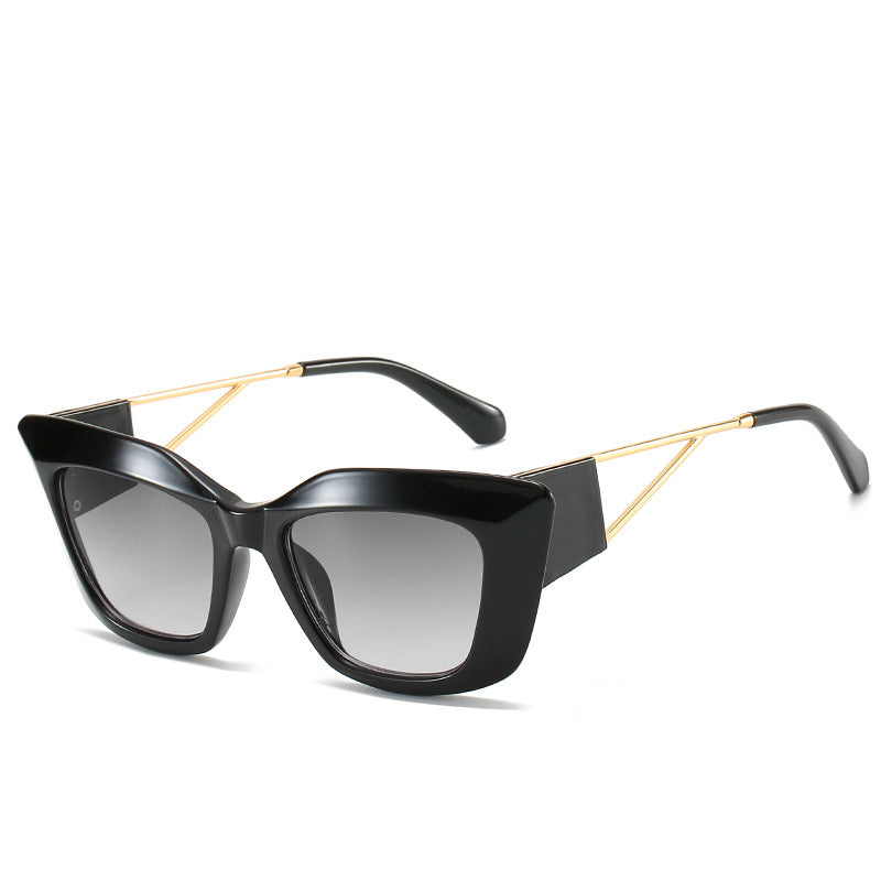 Übergroße Mode-Sonnenbrille mit einzigartigem geometrischem Rahmen Karnz