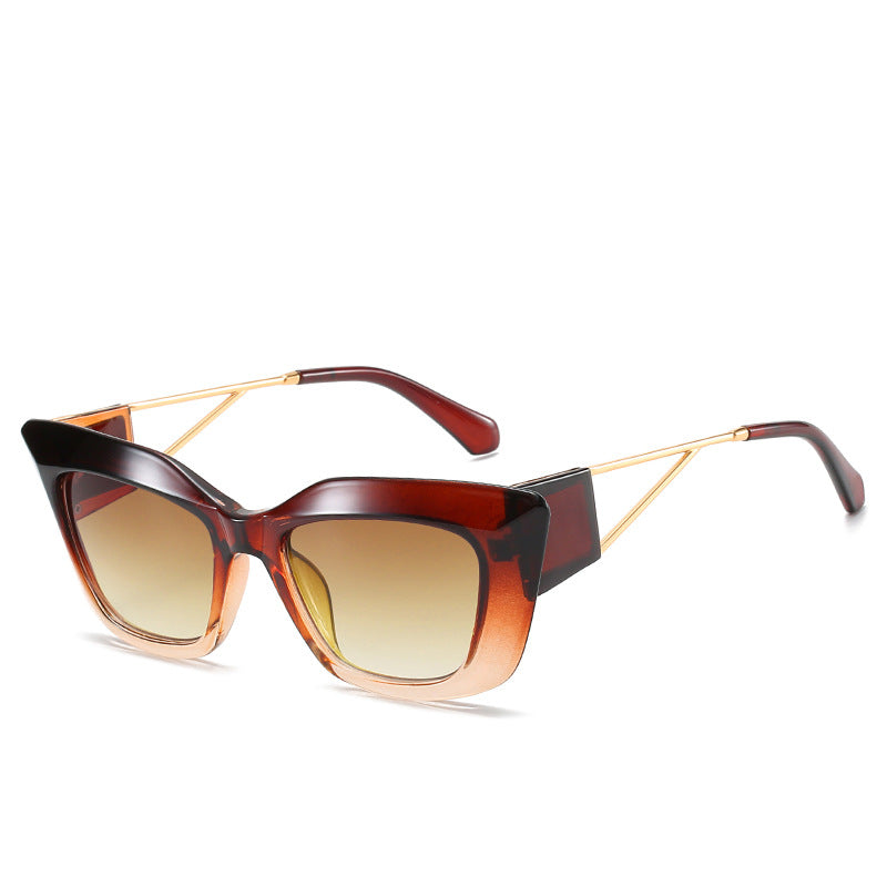 Übergroße Mode-Sonnenbrille mit einzigartigem geometrischem Rahmen Karnz