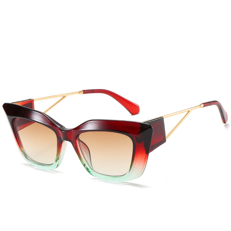 Übergroße Mode-Sonnenbrille mit einzigartigem geometrischem Rahmen Karnz