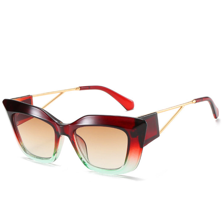 Übergroße Mode-Sonnenbrille mit einzigartigem geometrischem Rahmen Karnz