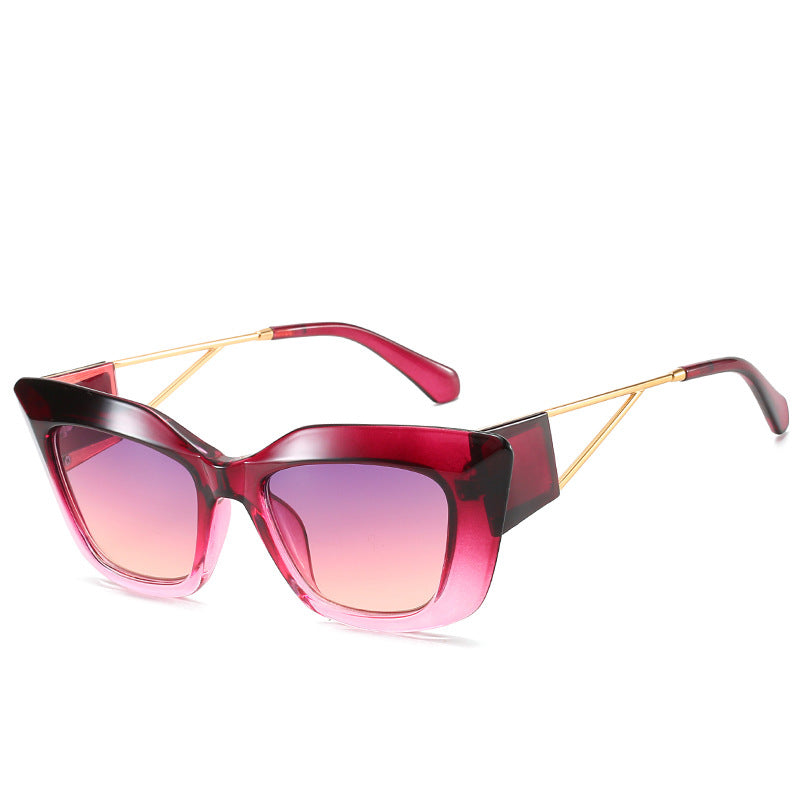 Übergroße Mode-Sonnenbrille mit einzigartigem geometrischem Rahmen Karnz
