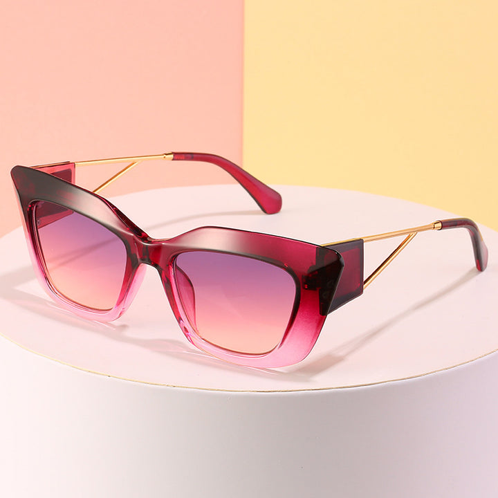 Übergroße Mode-Sonnenbrille mit einzigartigem geometrischem Rahmen Karnz