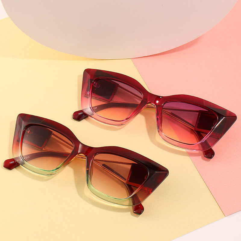 Übergroße Mode-Sonnenbrille mit einzigartigem geometrischem Rahmen Karnz