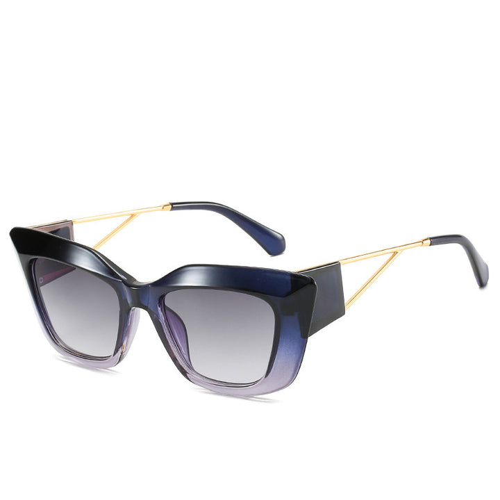 Übergroße Mode-Sonnenbrille mit einzigartigem geometrischem Rahmen Karnz