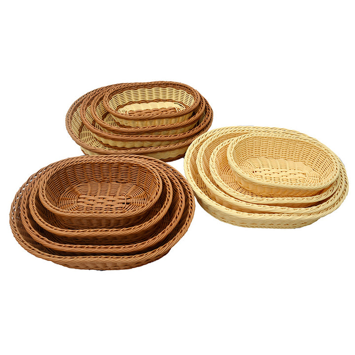 Handgefertigte ovale Rattan-Aufbewahrungskörbe Set Karnz
