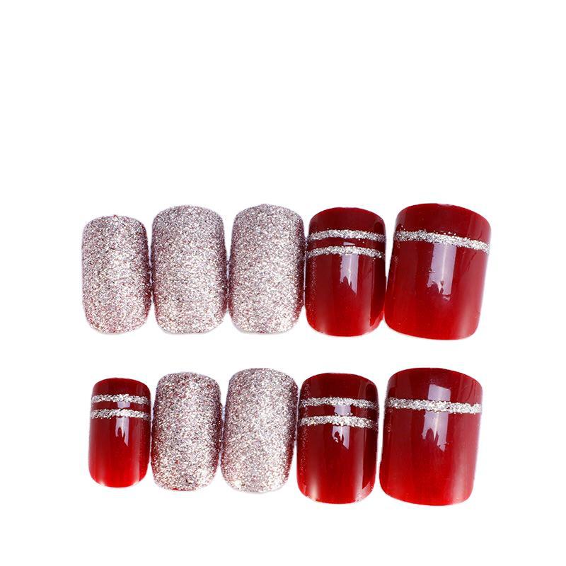 Glitzerndes strukturiertes Press-On Nagelkunst Set