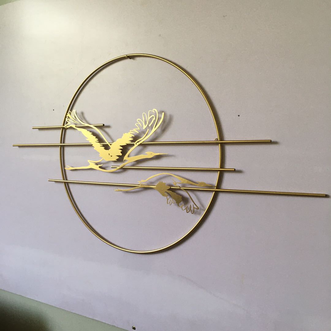 Elegante Metall Storch Wandkunst Karnz