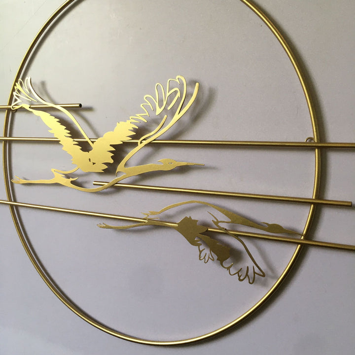 Elegante Metall Storch Wandkunst Karnz