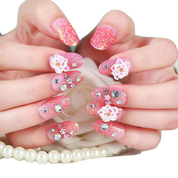 Glitter und Blumen Design Press-On Nagel Set
