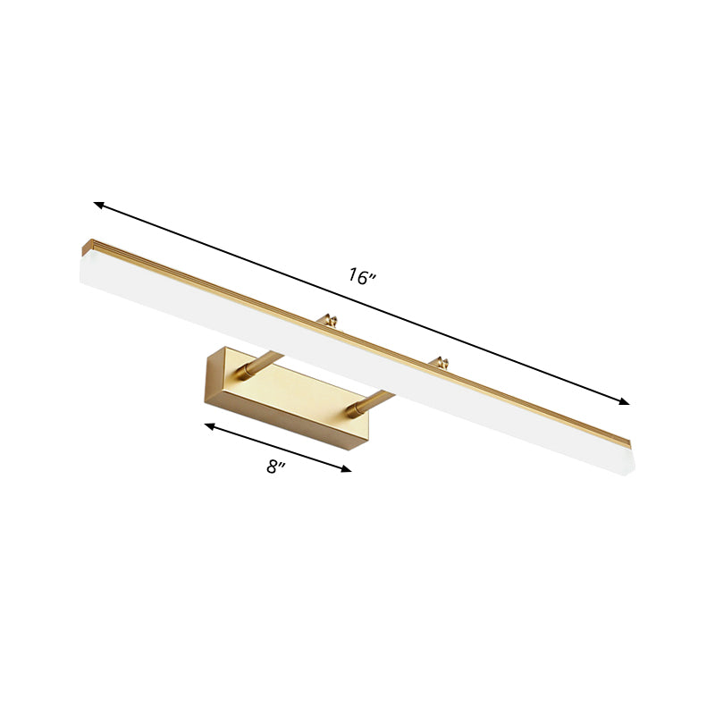 16"/19.5" W Rechte Wandlampe Beleuchtung Moderner Stil Acryl LED Badezimmer Waschbecken Leuchte in Gold, Warm/Weiß Licht | Karnz
