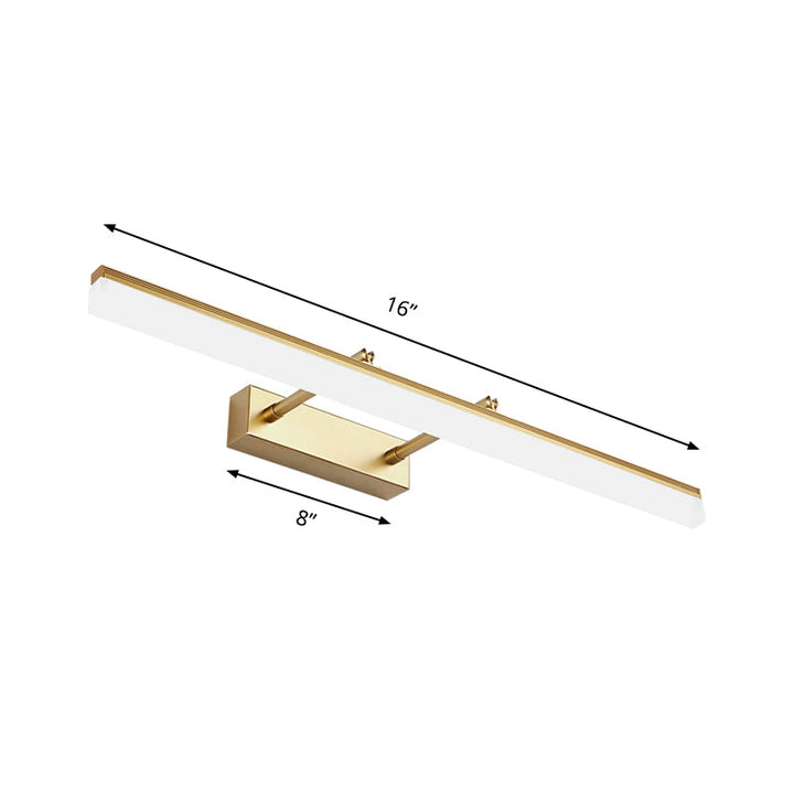 16"/19.5" W Rechte Wandlampe Beleuchtung Moderner Stil Acryl LED Badezimmer Waschbecken Leuchte in Gold, Warm/Weiß Licht | Karnz