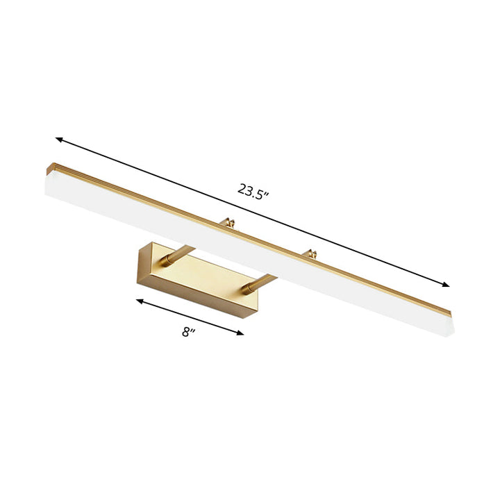16"/19.5" W Rechte Wandlampe Beleuchtung Moderner Stil Acryl LED Badezimmer Waschbecken Leuchte in Gold, Warm/Weiß Licht | Karnz