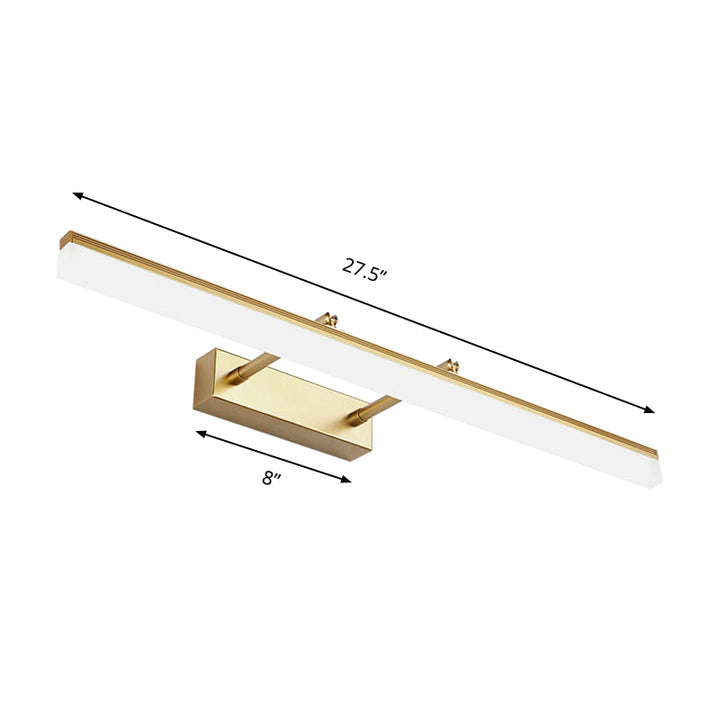 16"/19.5" W Rechte Wandlampe Beleuchtung Moderner Stil Acryl LED Badezimmer Waschbecken Leuchte in Gold, Warm/Weiß Licht | Karnz