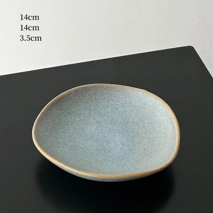 Runder Kunststofftablett, Creme und Schwarz