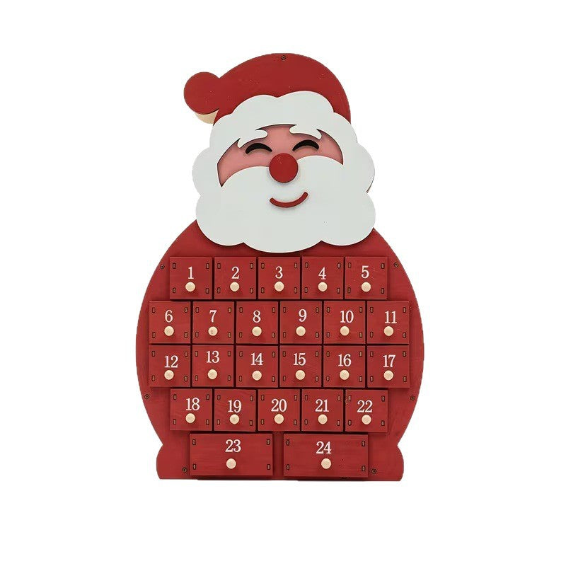 Weihnachts-Adventskalender aus Holz, 24 Fächer