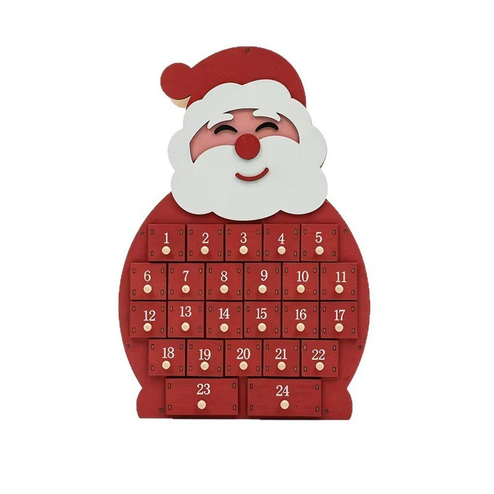 Weihnachts-Adventskalender aus Holz, 24 Fächer