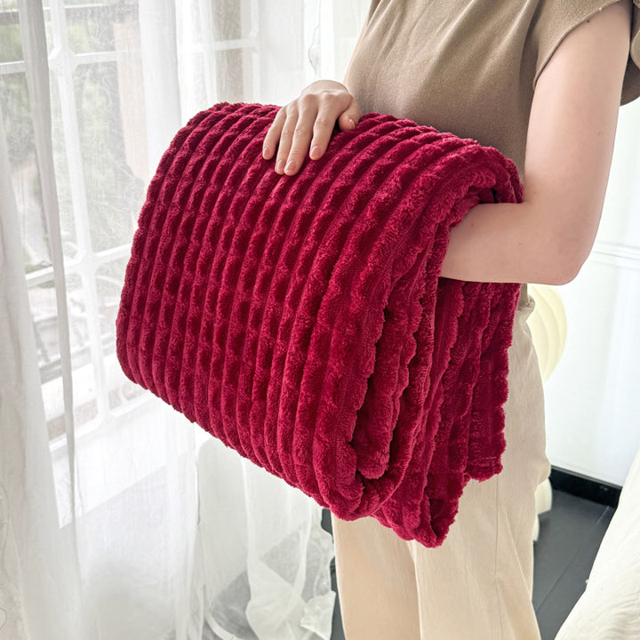 Warme Flanell-Wohndecke mit Struktur, ganzjährig geeignet