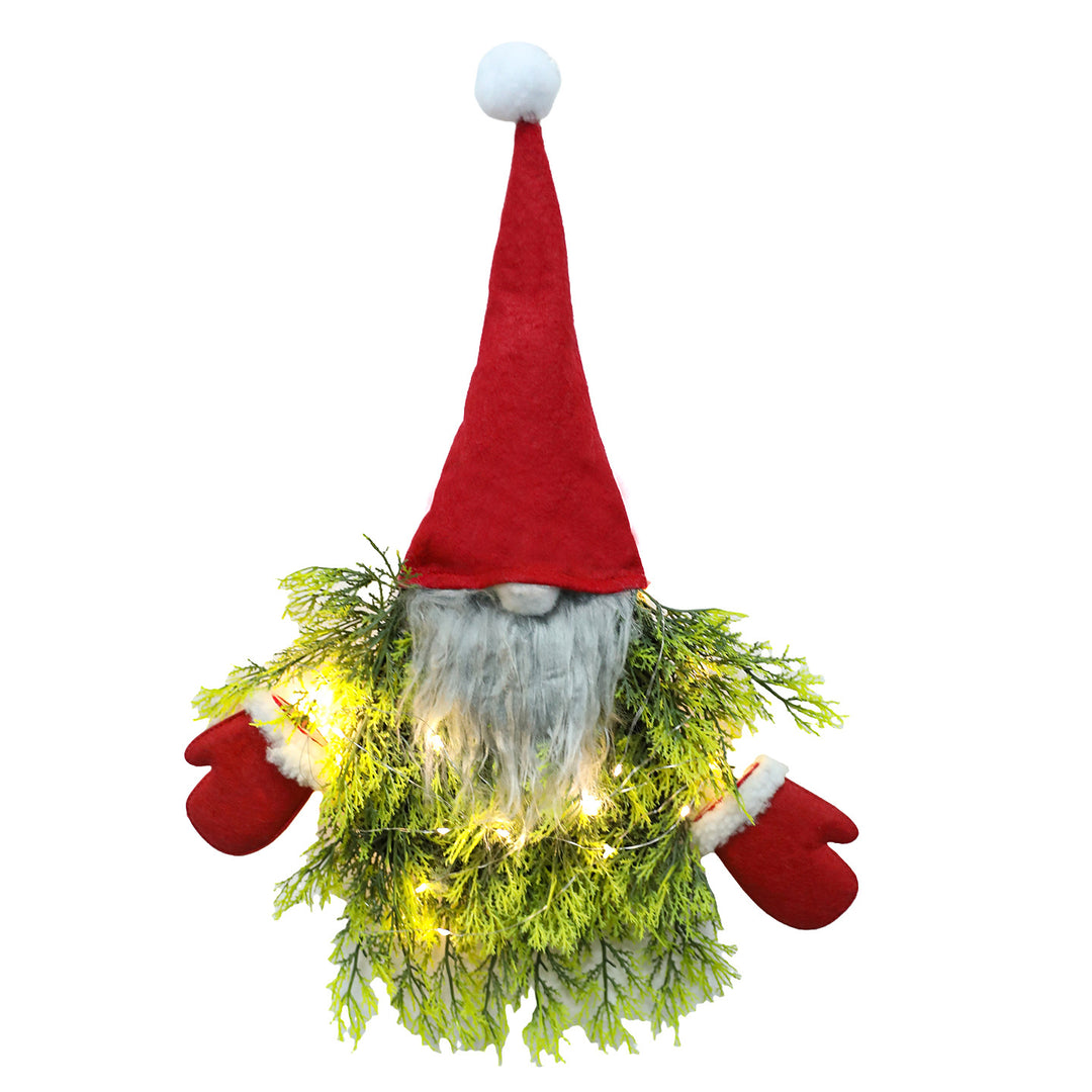 Beleuchteter Weihnachtskranz mit Wichtel-Motiv