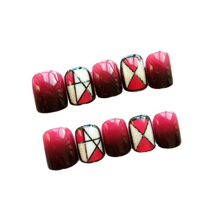 Künstlerisches Ombre Press-On Nageldesign