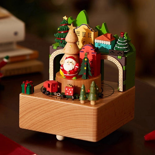 Dekorative Weihnachts-Spieluhr aus Holz