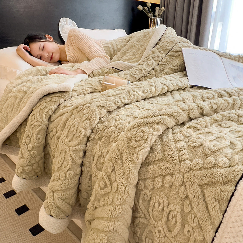 Flauschige Flanell-Wohndecke, beidseitig verdickt, verschiedene Größen
