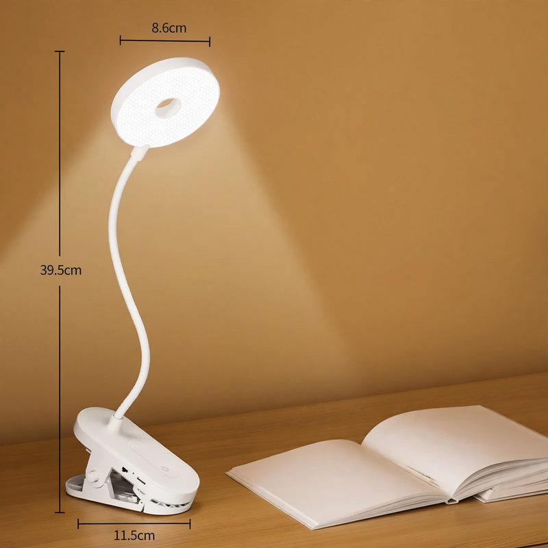 LED-Klemmlampe für Schreibtisch und Nachttisch, dimmbar