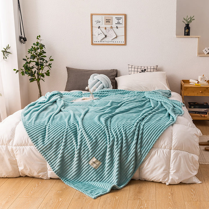 Korallenfleece-Decke in Einfarbig