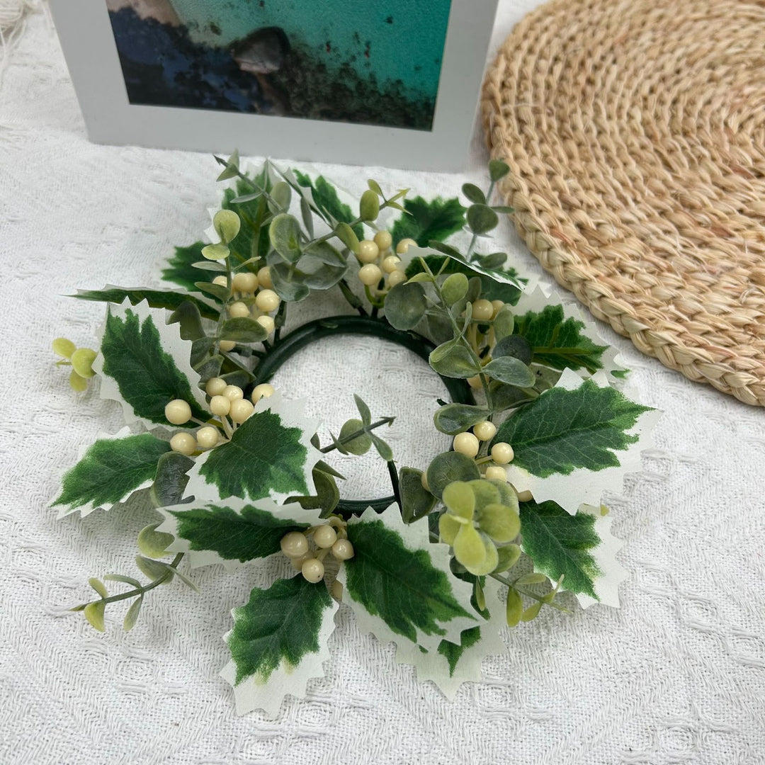 Künstlicher Weihnachtskranz für Kerzenhalter