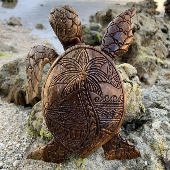 Holzskulptur Hawaii-Schildkröte | Karnz