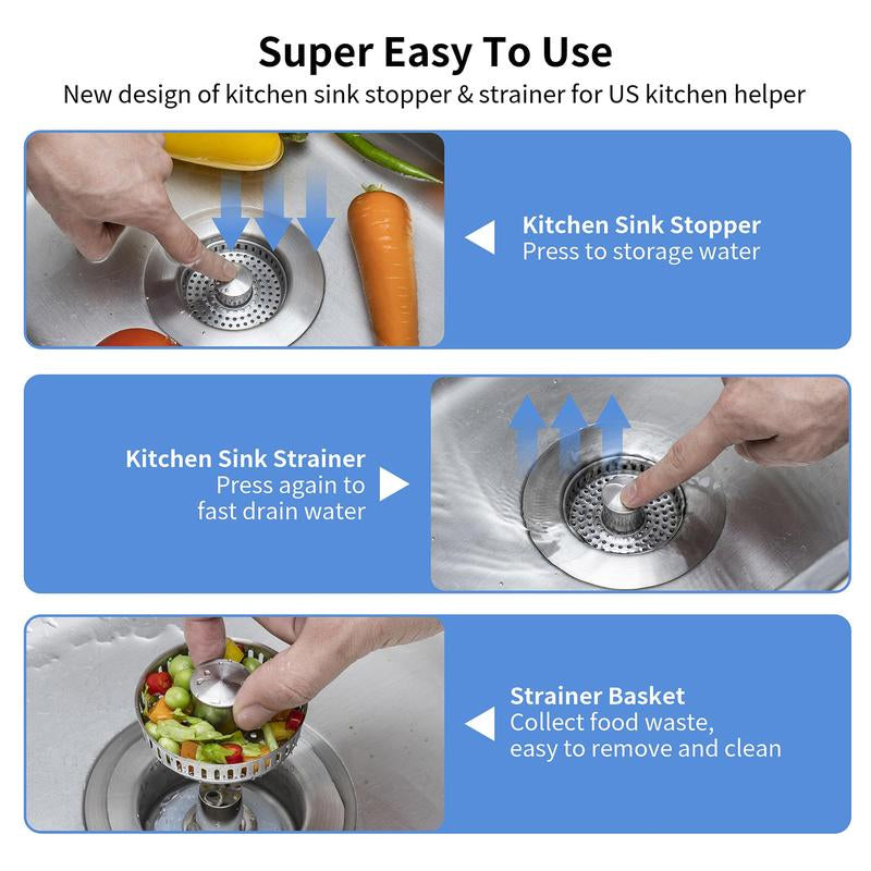 Upgrade 3-in-1 Küchenspüle Abfluss Sieb | Karnz