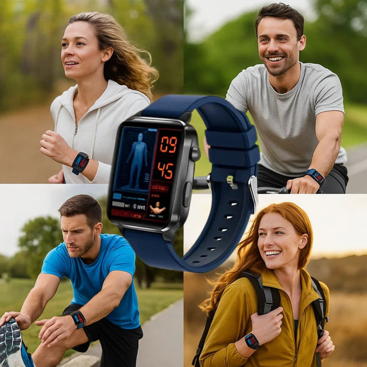 GlucoWell | Nicht-invasive Diabetes-Smartwatch – Blutzucker-Monitor – HD-Display – schmerzfreies Glukose-Tracking für Erwachsene Karnz