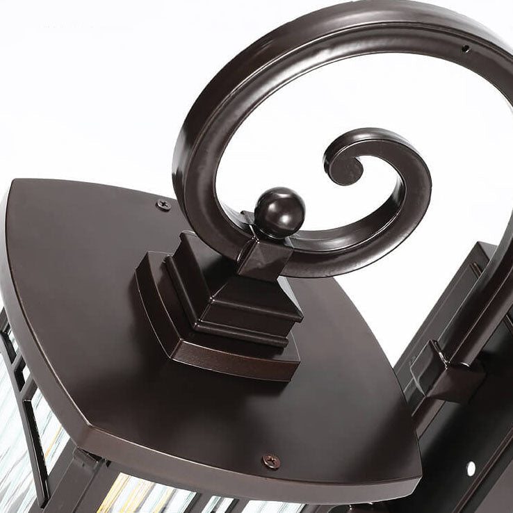 Moderne quadratische Aluminium-Glas-carved 1-Licht Außen wasserdichte Wandlampe | Karnz