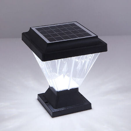 Modernes schwarzes Solar-Druckguss-Aluminium-Glas-Außen-Patio-Wasserdicht-Säulen-Hochlicht | Karnz