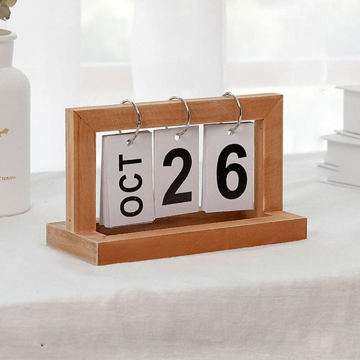 Niederländischer Teakholz-Schreibtischkalender | Karnz